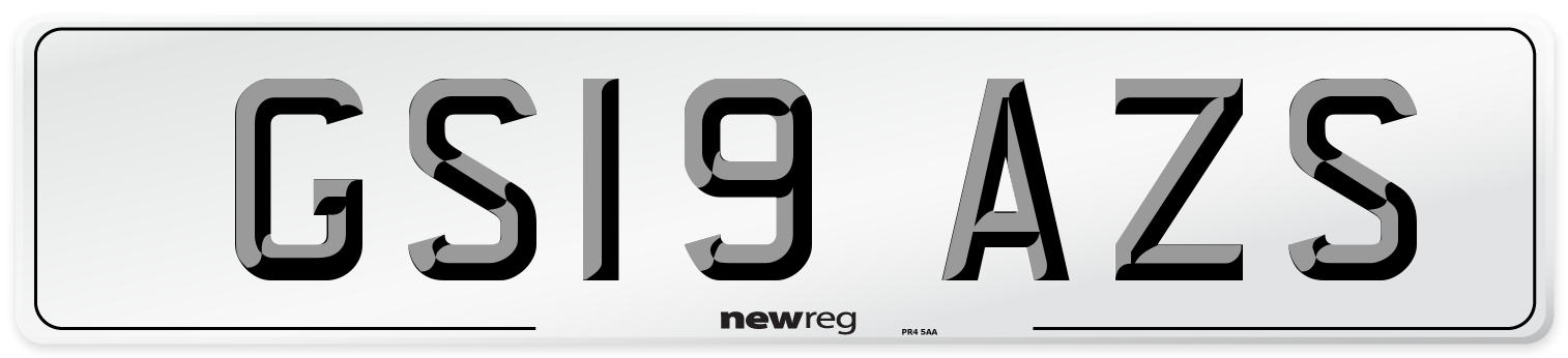 GS19 AZS Number Plate from New Reg